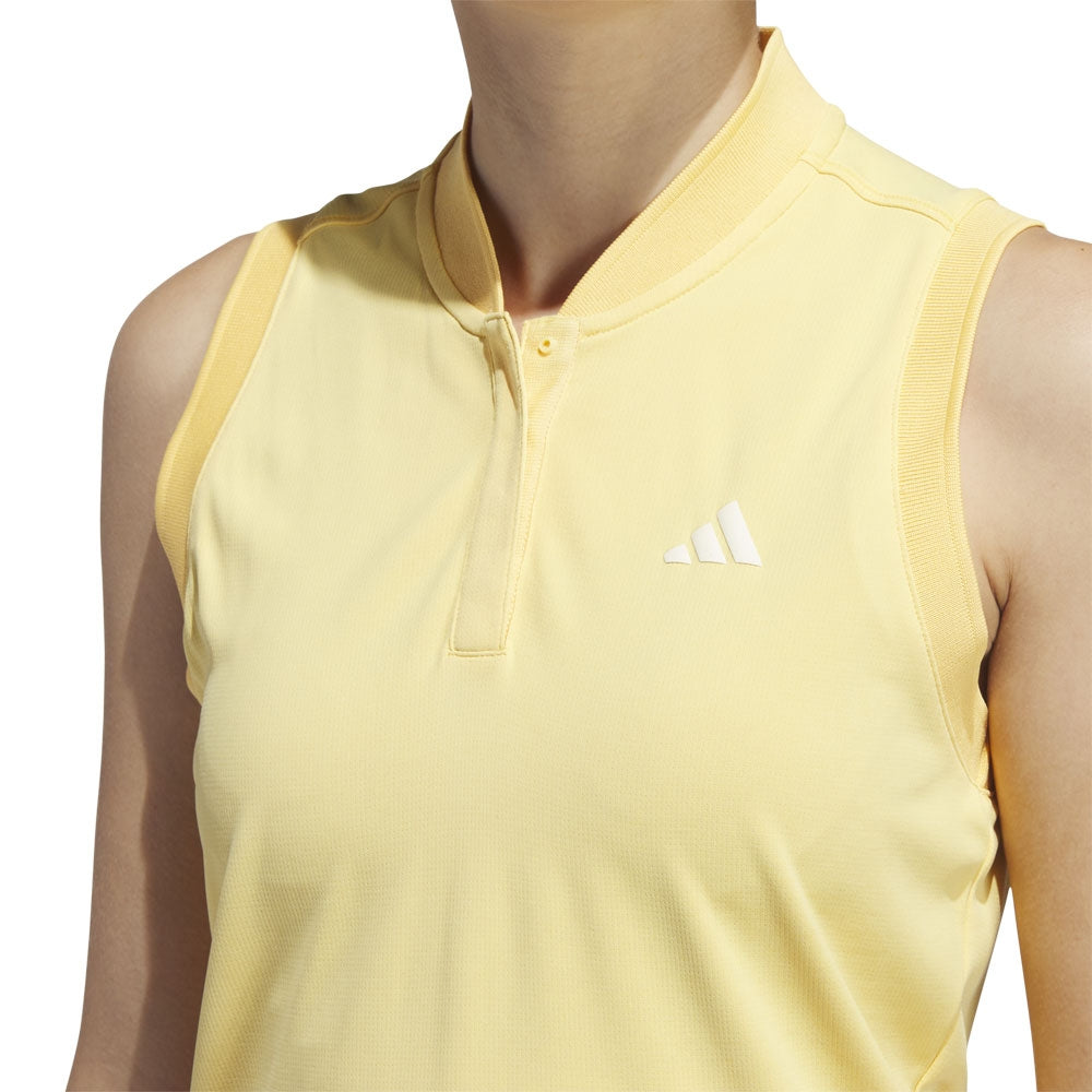 Adidas Ultimate365 Tour Heat Sleeveless Damengolfpoloshirt Gelb