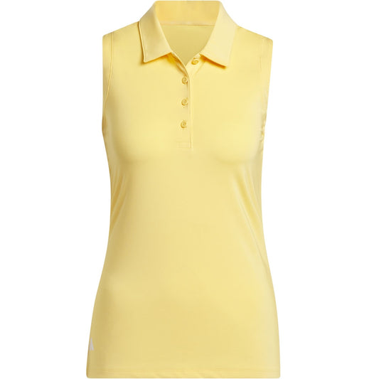 Adidas Ultimate365 Solid Sleeveless Damengolfpoloshirt Gelb