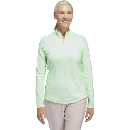 Adidas Ultimate365 Printed Zip Langarm Poloshirt Damen Jade