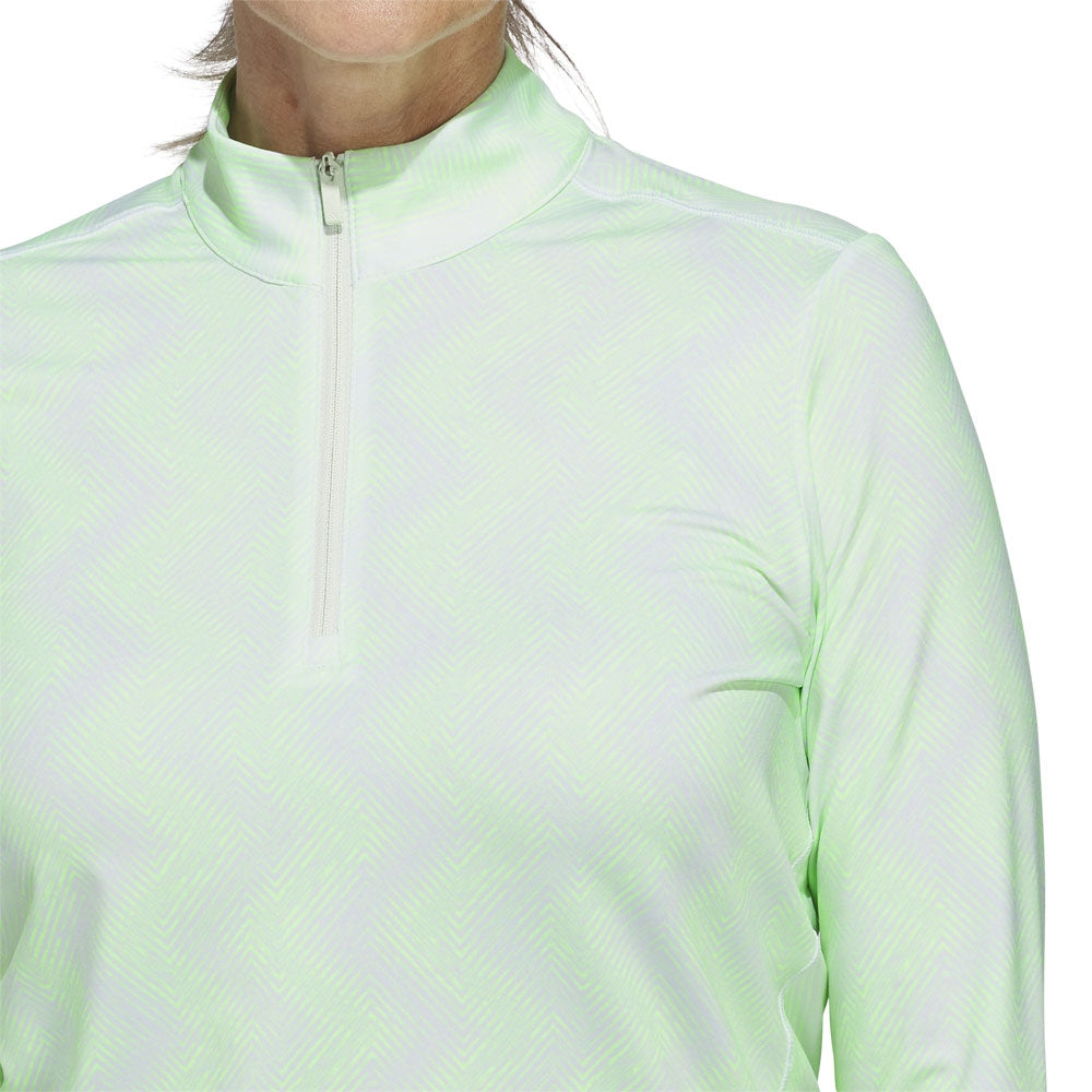 Adidas Ultimate365 Printed Zip Langarm Poloshirt Damen Jade
