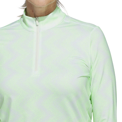 Adidas Ultimate365 Printed Zip Langarm Poloshirt Damen Jade