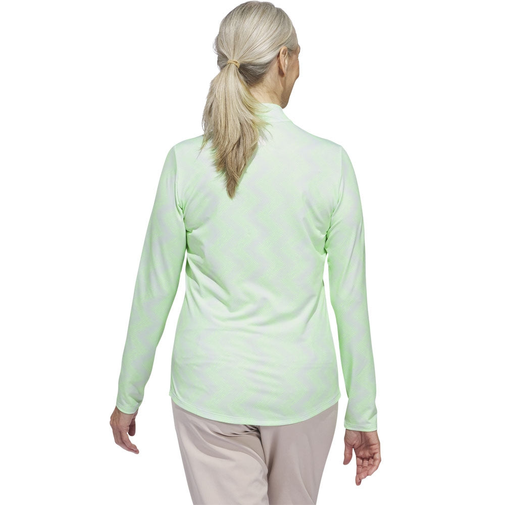 Adidas Ultimate365 Printed Zip Langarm Poloshirt Damen Jade
