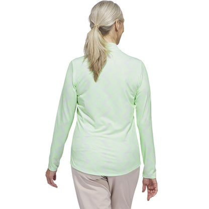 Adidas Ultimate365 Printed Zip Langarm Poloshirt Damen Jade