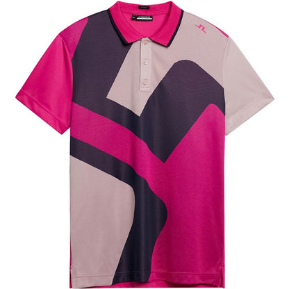 Lindeberg M Santo Slim Fit Herrengolfpoloshirt Fuchsi-Purple-Print