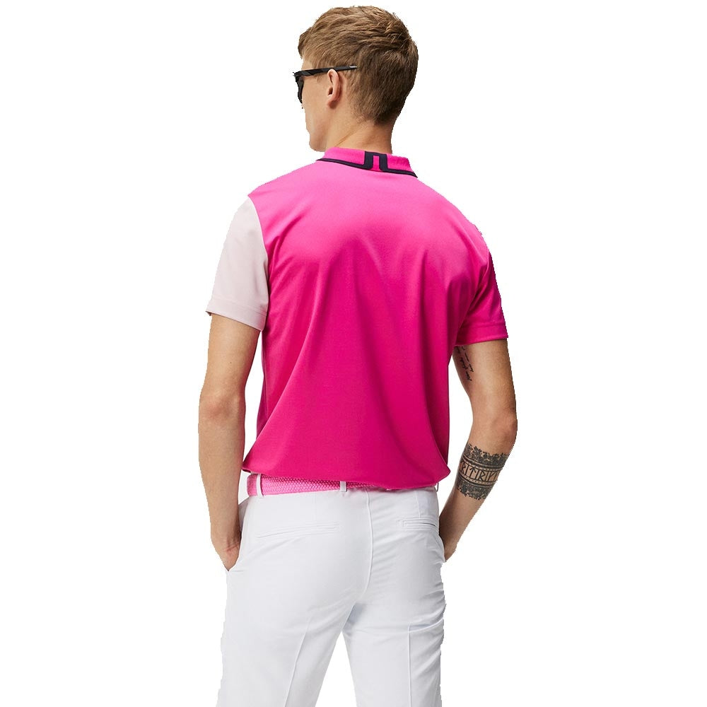 Lindeberg M Santo Slim Fit Herrengolfpoloshirt Fuchsi-Purple-Print