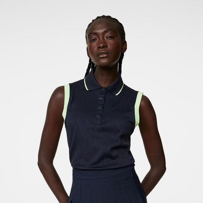 Lindeberg W Lila Sleeveless Damengolfpoloshirt Navy