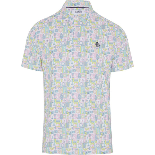 Penguin Pete´s Game Grid Print Herrengolfpoloshirt Print