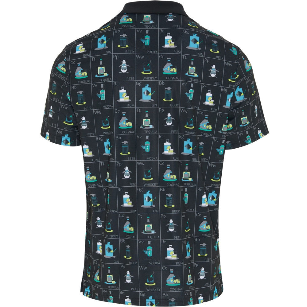 Penguin Pete´s Flash Cards Print Herrengolfpoloshirt Black-Print