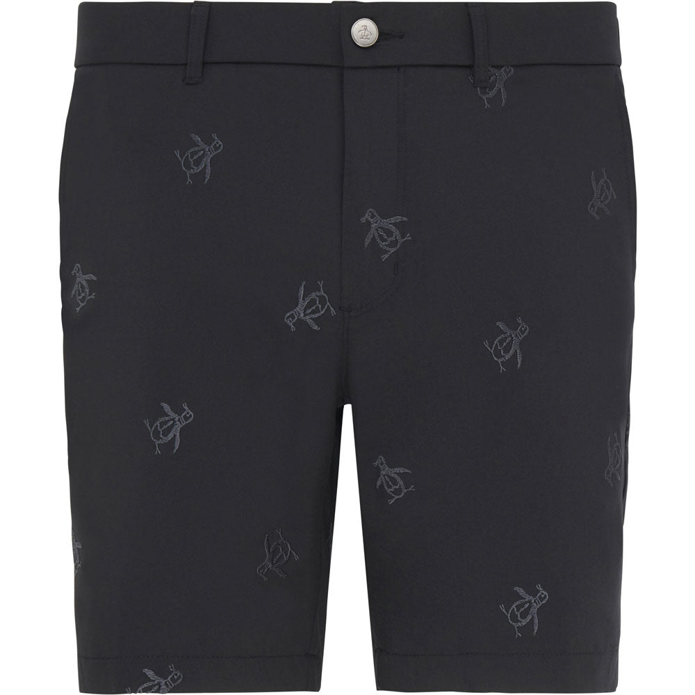 Penguin Pete Embroidered Herrengolfshorts Black