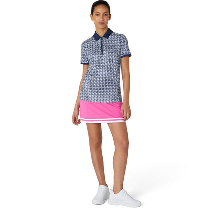 Penguin Geo Printed Damenpoloshirt Navy