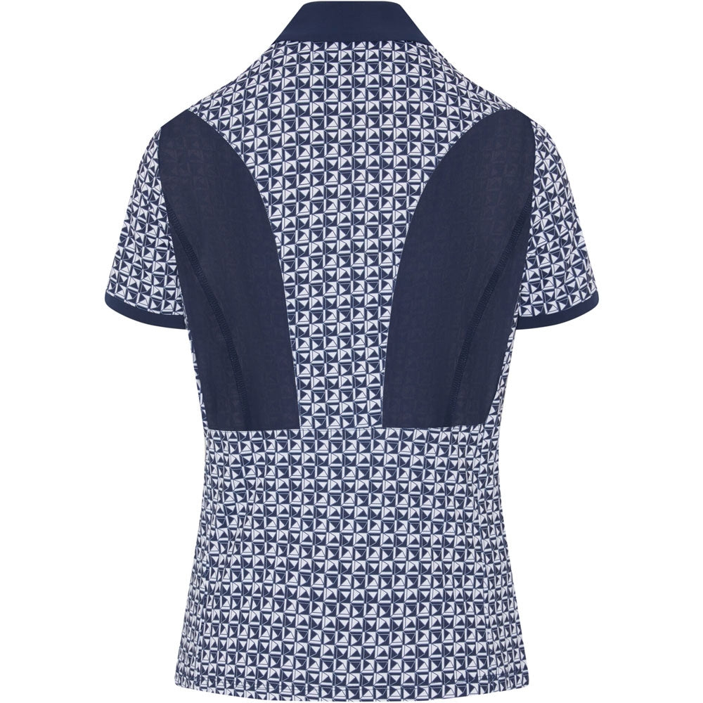 Penguin Geo Printed Damenpoloshirt Navy