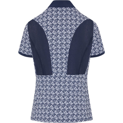 Penguin Geo Printed Damenpoloshirt Navy