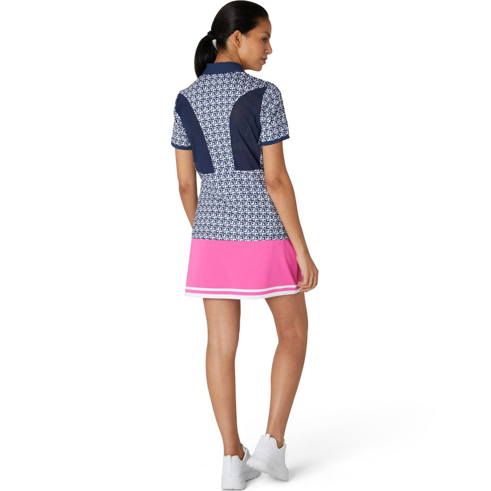 Penguin Geo Printed Damenpoloshirt Navy