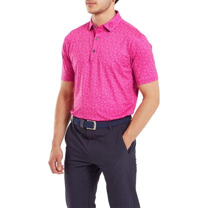 FootJoy Painted Floal Herrengolfpoloshirt Berry