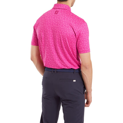 FootJoy Painted Floal Herrengolfpoloshirt Berry
