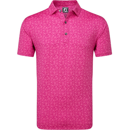 FootJoy Painted Floal Herrengolfpoloshirt Berry