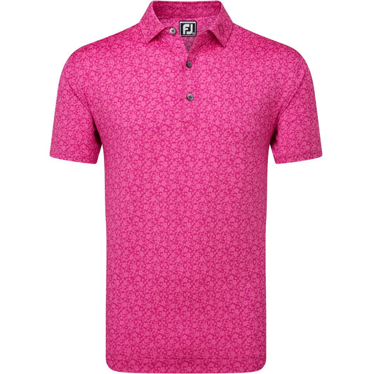 FootJoy Painted Floal Herrengolfpoloshirt Berry