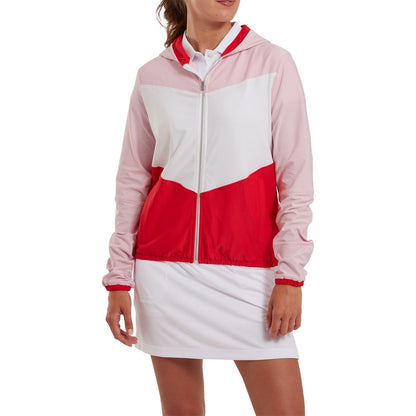 FootJoy Full-Zip Hoodie Damengolfjacke Pink-Rot