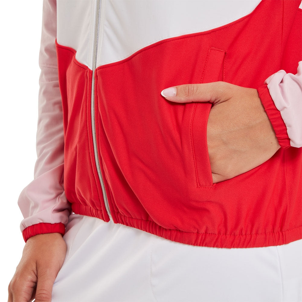 FootJoy Full-Zip Hoodie Damengolfjacke Pink-Rot
