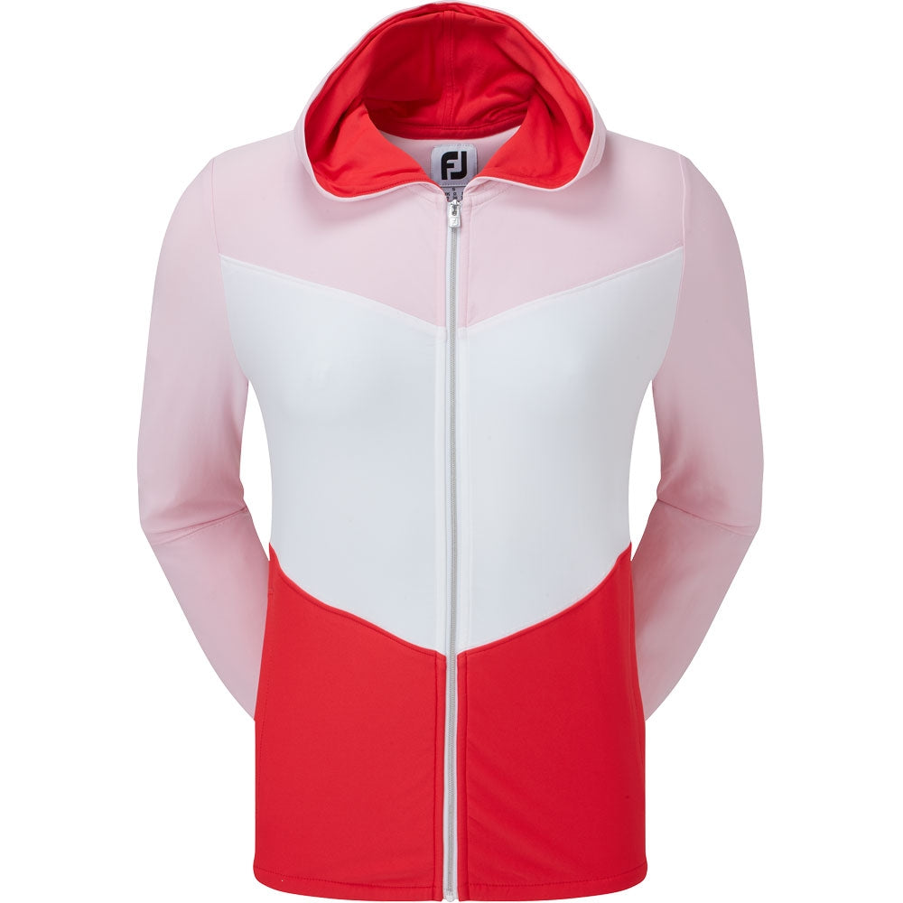 FootJoy Full-Zip Hoodie Damengolfjacke Pink-Rot