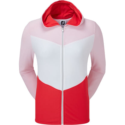 FootJoy Full-Zip Hoodie Damengolfjacke Pink-Rot