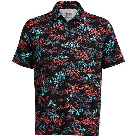 Under Armour UA Playoff 3.0 - Azalea Camo Herrengolfpoloshirt Black-Print