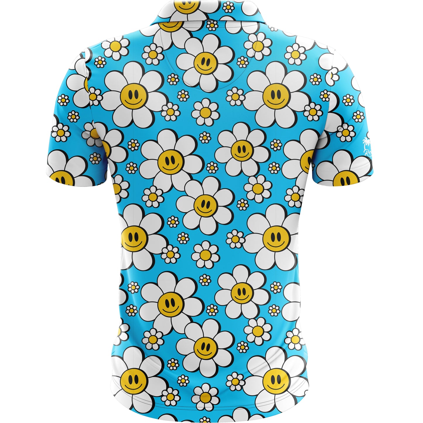 Golf Rowdies Happy Flower Herrengolfpoloshirt