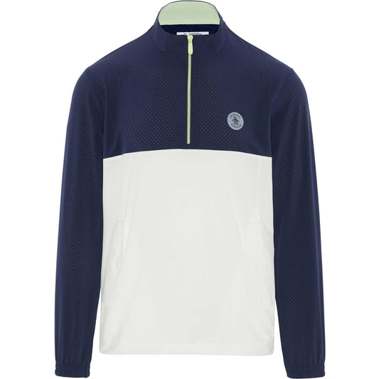 Penguin Lightweight 1/4 Zip Herrengolfjacke Navy-White-Green