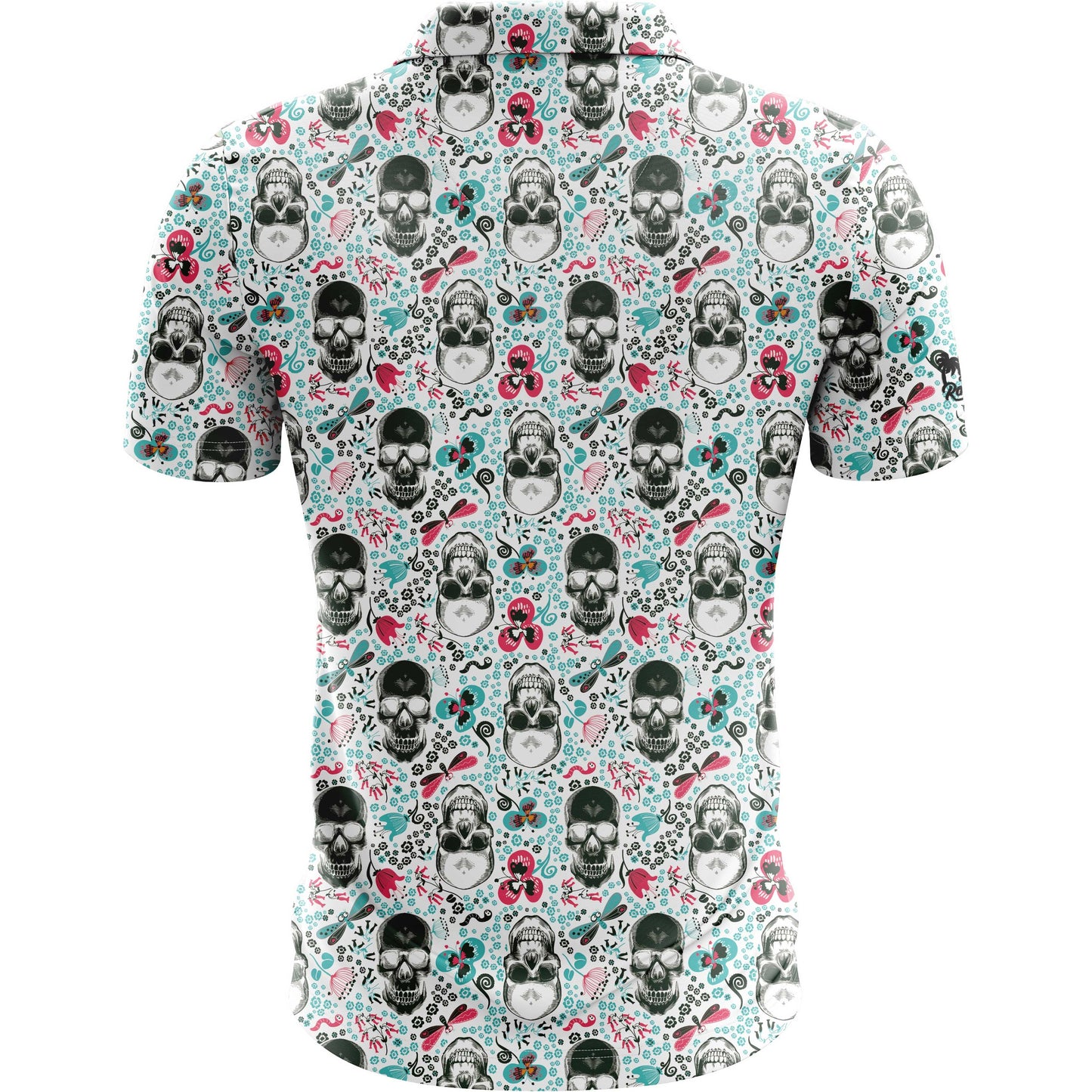 Golf Rowdies Skull blau Herrengolfpoloshirt