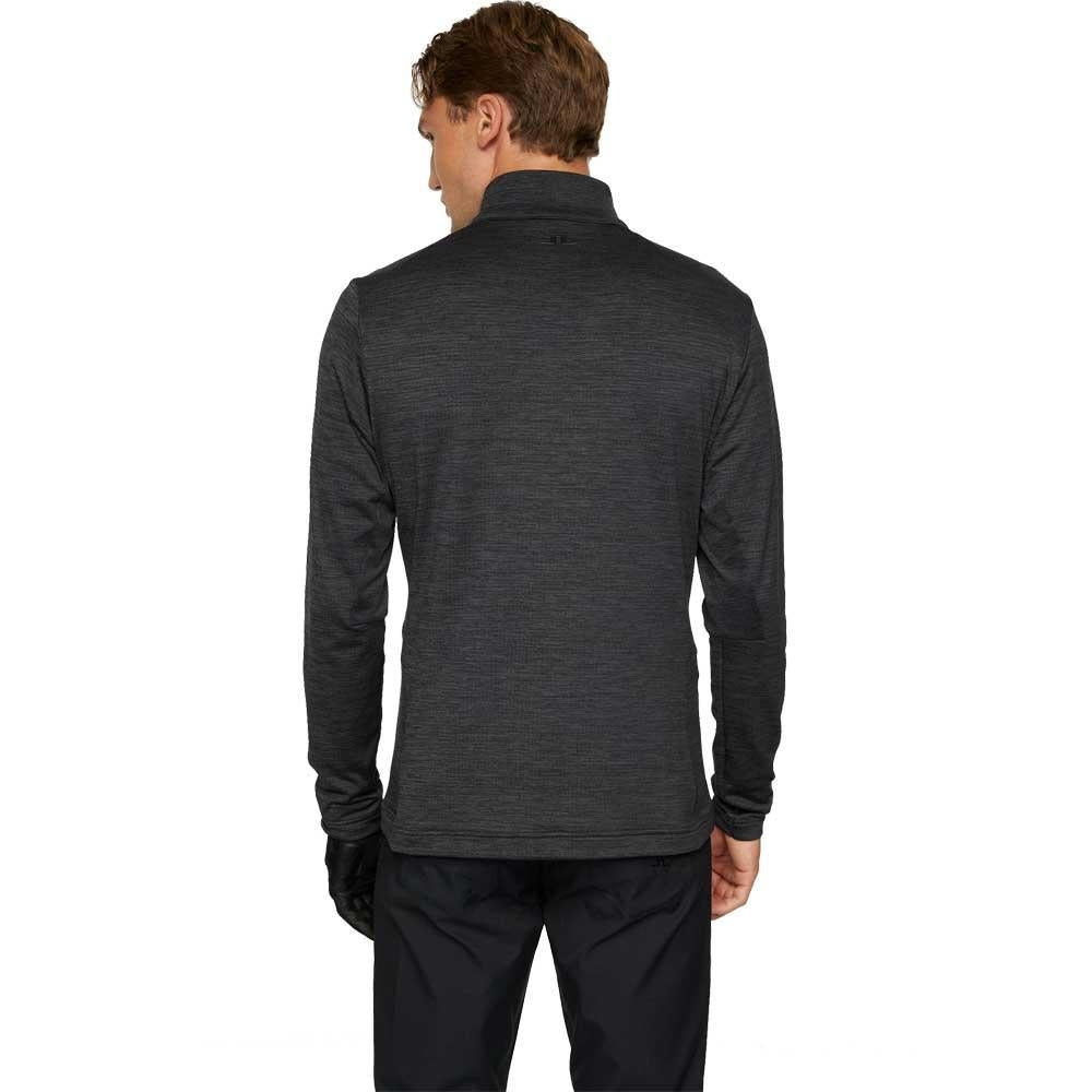 Lindeberg M Destry Zip Mid Layer Herrengolfpullover Schwarz