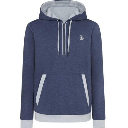 Penguin 1/4 Zip Colour Block Herrenhoodie Navy