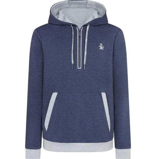 Penguin 1/4 Zip Colour Block Herrenhoodie Navy