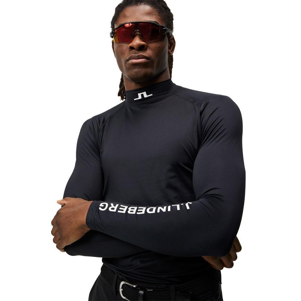 Lindeberg M Aello Soft Compression Langarm Shirt Herren Schwarz