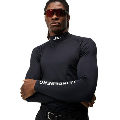 Lindeberg M Aello Soft Compression Langarm Shirt Herren Schwarz