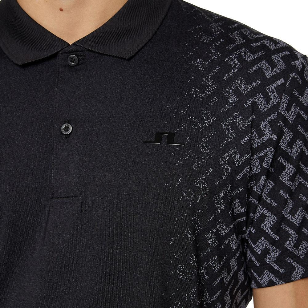 Lindeberg M Kalle Reg Fit Herrengolfpoloshirt Black-Print