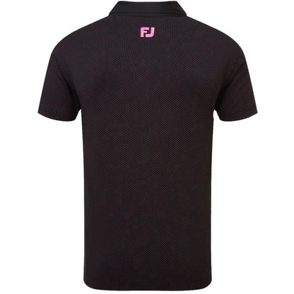 FootJoy Jacquard Dot Herrengolfpoloshirt Black