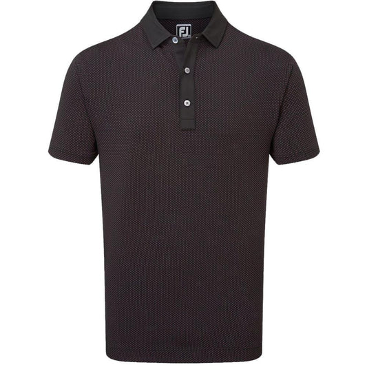 FootJoy Jacquard Dot Herrengolfpoloshirt Black