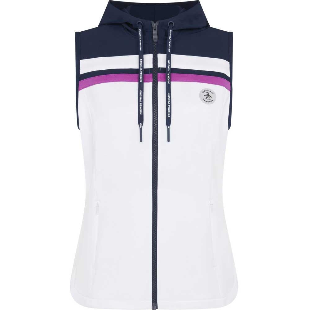 Penguin Lightweight Hoodie Colour Block Damengolfweste White-Navy