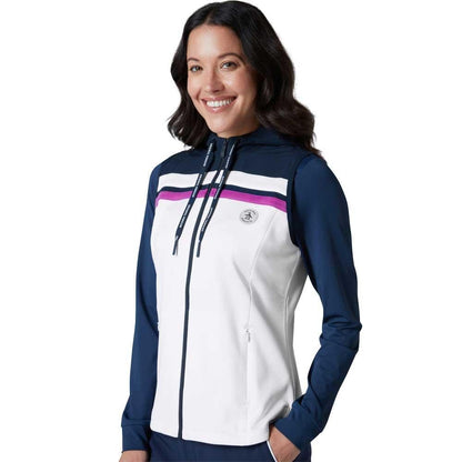 Penguin Lightweight Hoodie Colour Block Damengolfweste White-Navy