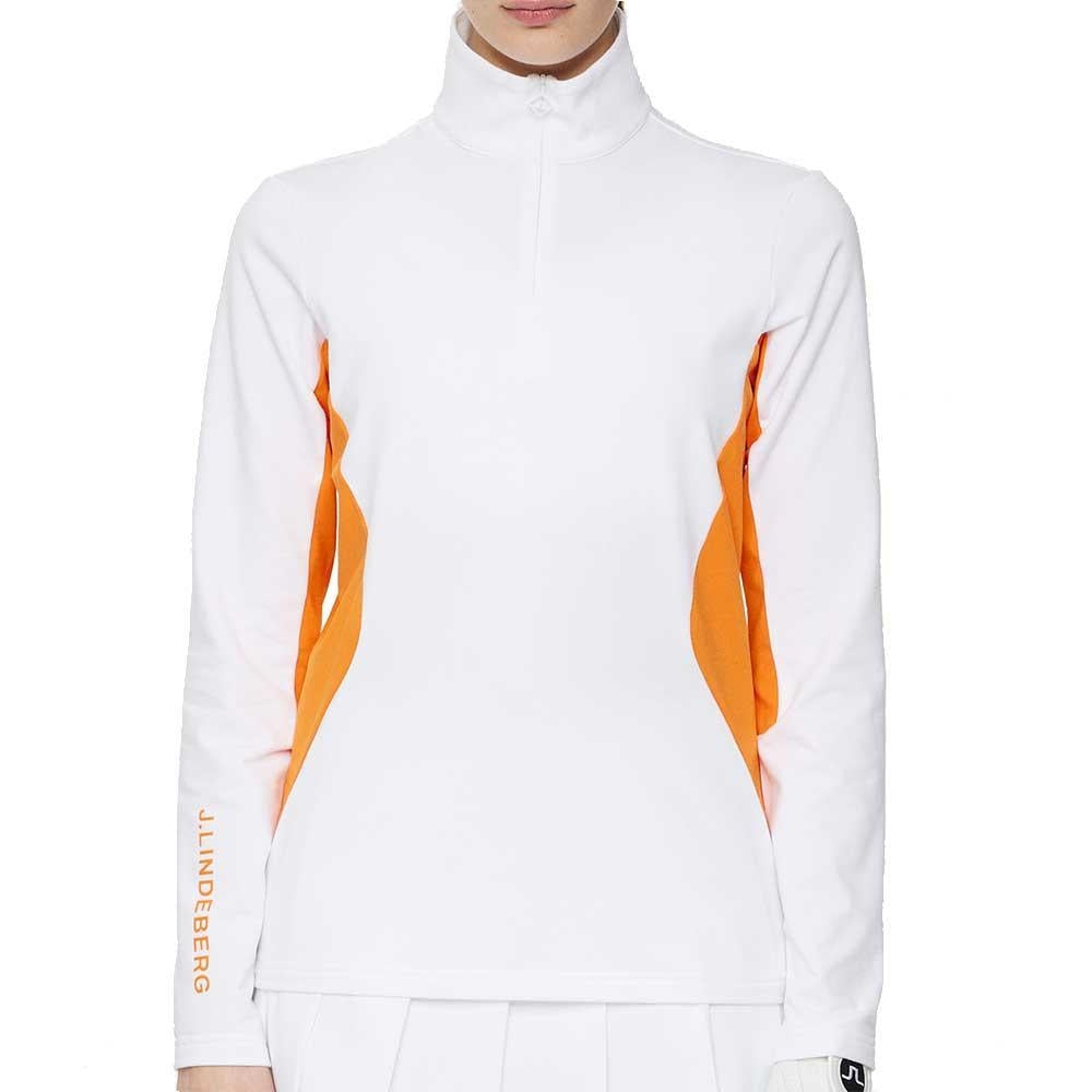 Lindeberg Cookies Mid Layer Damengolfpullover Weiss-Orange