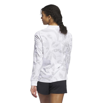 Adidas Go-To Damenlangarmgolfpoloshirt White-Grau