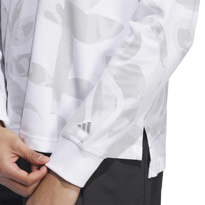 Adidas Go-To Damenlangarmgolfpoloshirt White-Grau