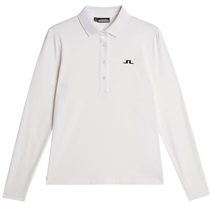 Lindeberg W Flor Langarm Poloshirt Damen White