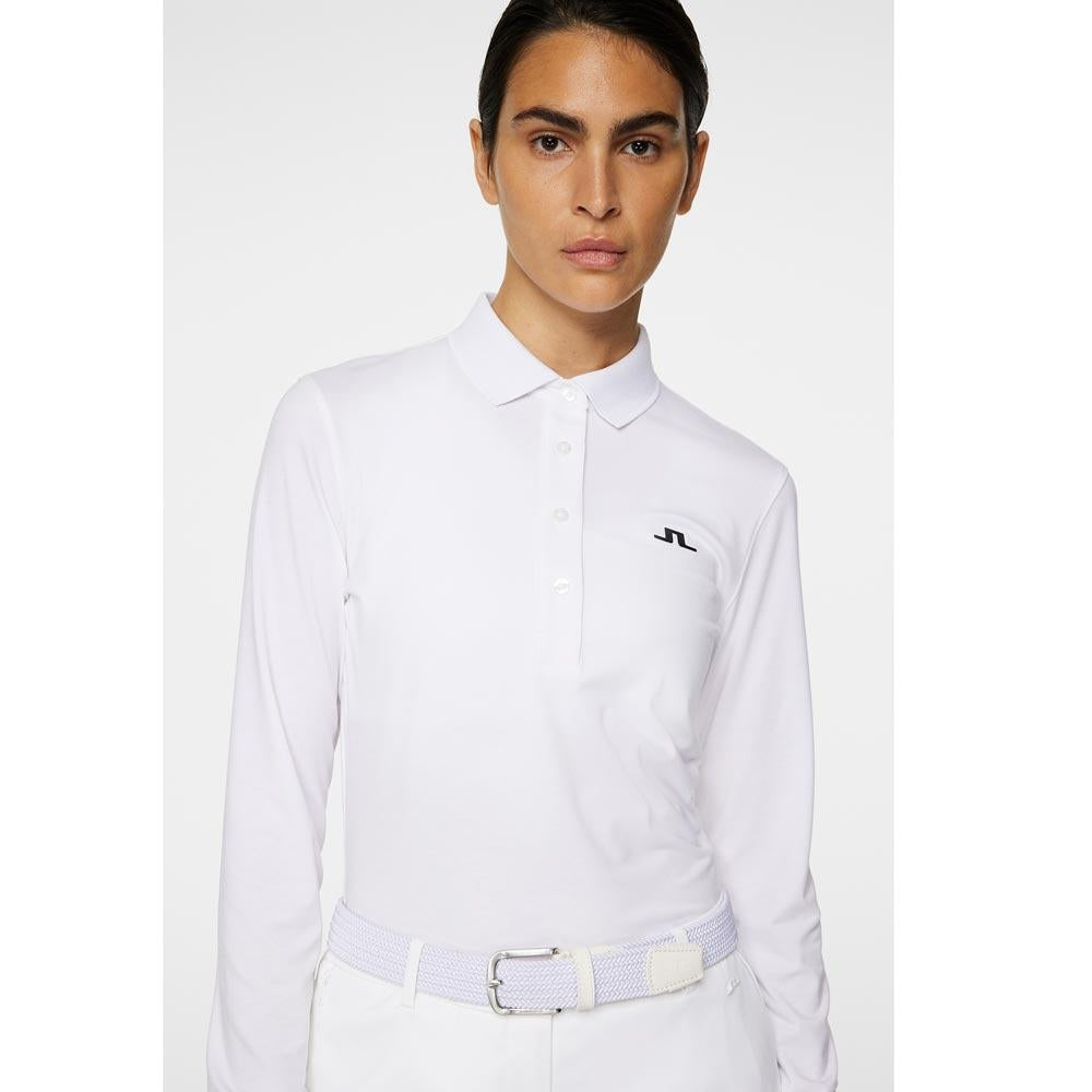 Lindeberg W Flor Langarm Poloshirt Damen White