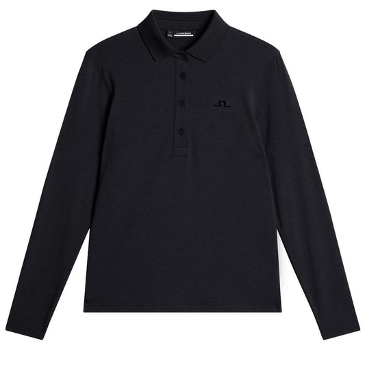 Lindeberg W Flor Langarm Poloshirt Damen Black