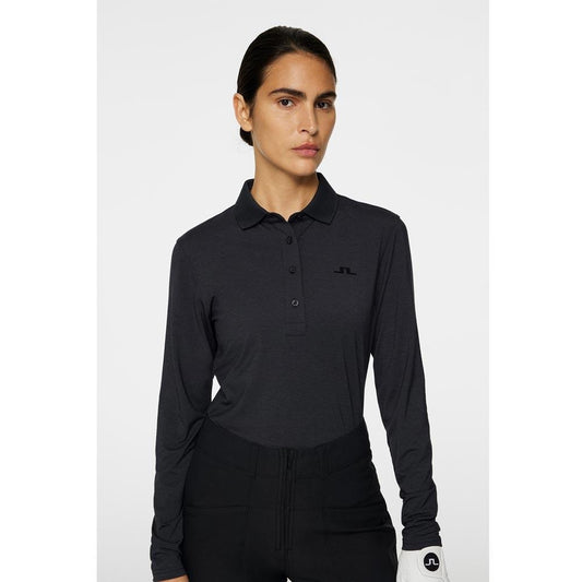 Lindeberg W Flor Langarm Poloshirt Damen Black