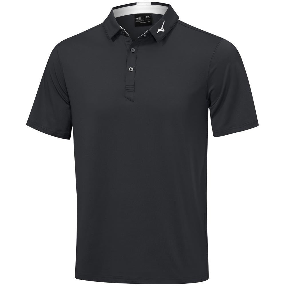 Mizuno Crested Herrengolfpoloshirt Black
