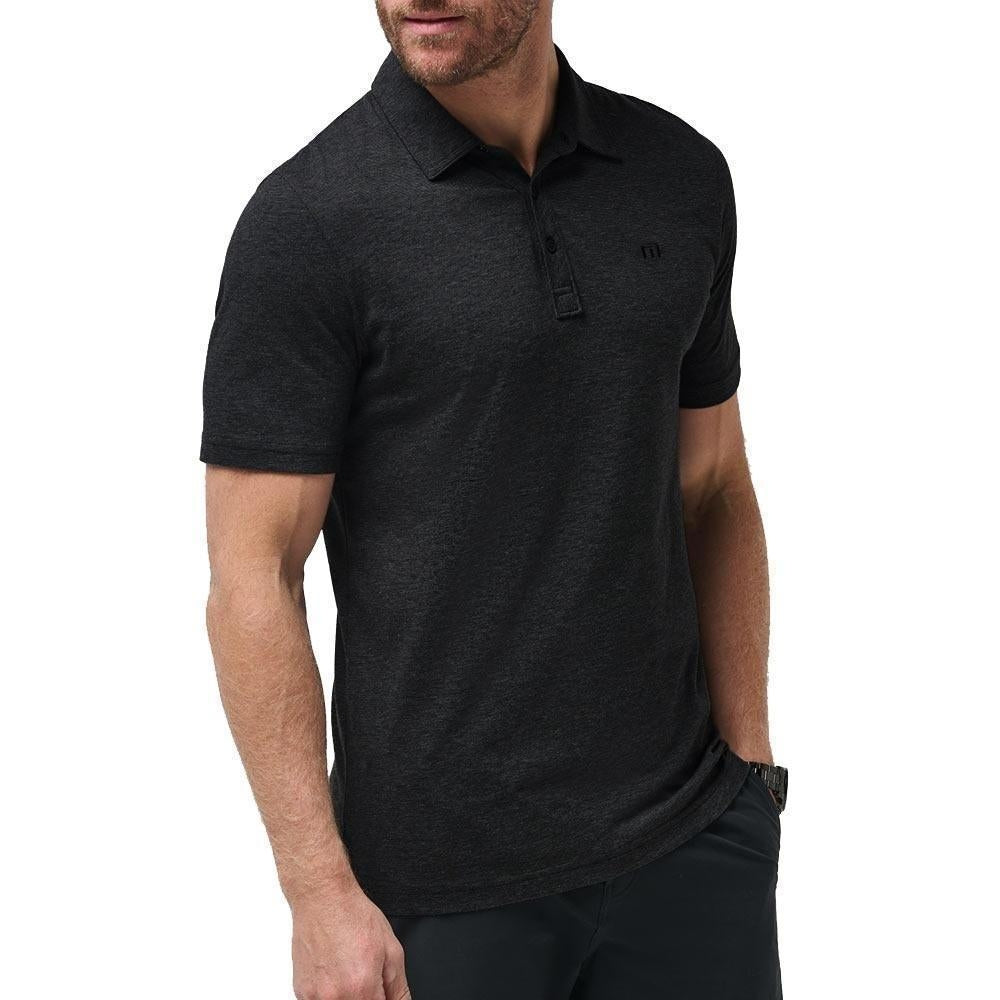 TravisMathew The Zinna Heather Black Herrengolfpoloshirt