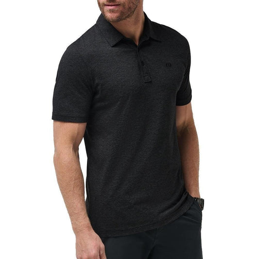 TravisMathew The Zinna Heather Black Herrengolfpoloshirt