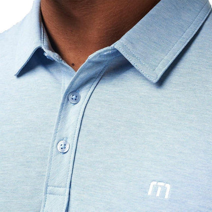 TravisMathew The Zinna Heather Light Blue Herrengolfpoloshirt